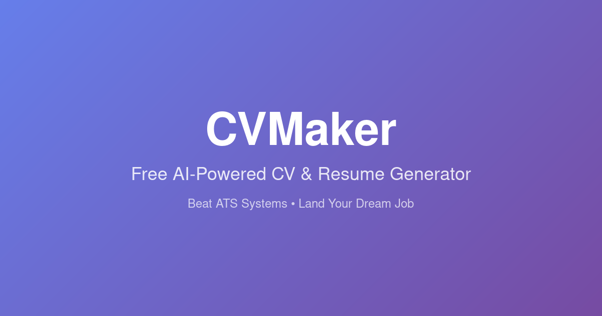 CVMaker - Free AI CV & Resume Generator | Beat ATS Systems | cvmaker.rw